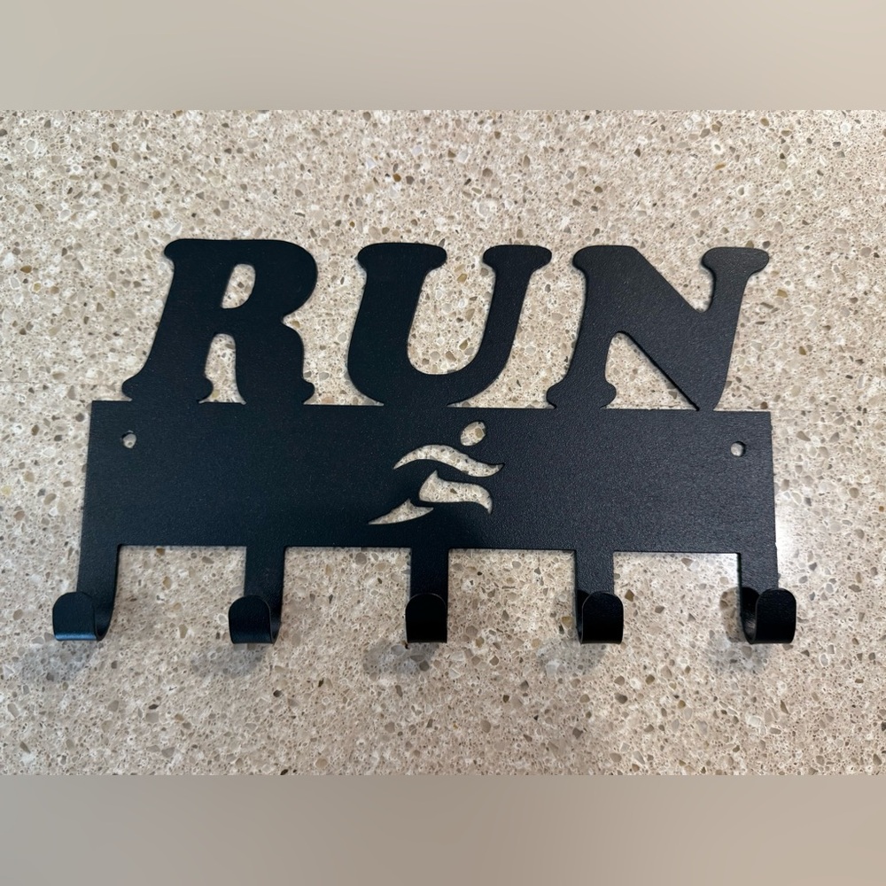 RUN Wall Hook Rack - Black Metal Home Wall Decor